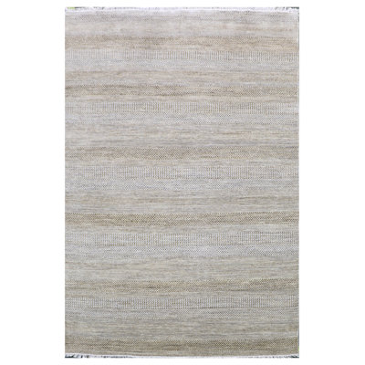 Tapis unique en or / argent 6 pi x 9 pi 1 po