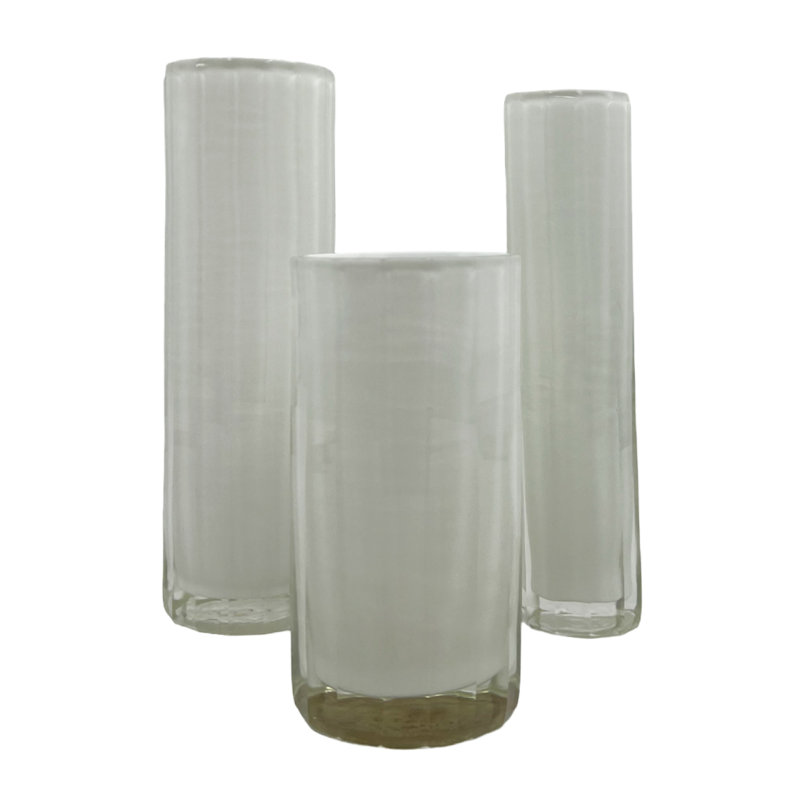 Ensemble de 3 vases cylindriques en verre