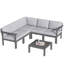 Ensemble de conversation modulaire pour patio pour 5 personnes avec coussins, ensemble de conversation de 6 pièces imperméable toutes saisons pour l'extérieur, gris-311572027