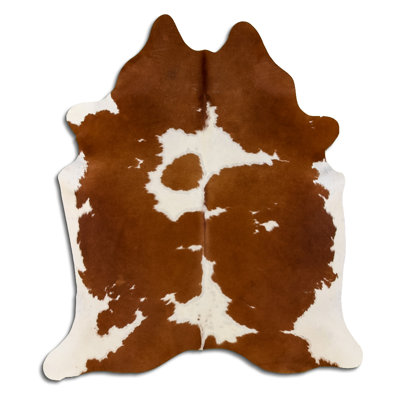 Custom Genuine Brown and White Cowhide Rug