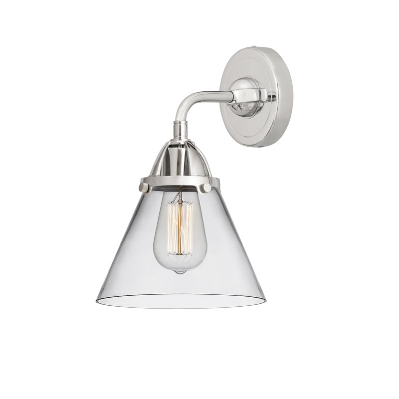 Shauna Armed Sconce, Incandescent, Clear, Polished Chrome
