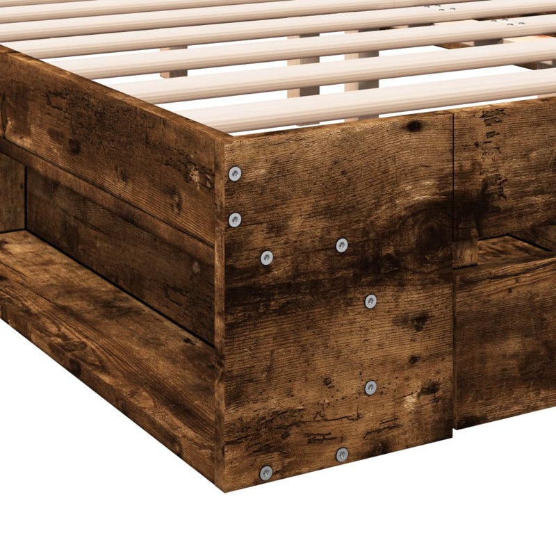 Obyrne Bed, 150 x 200cm, Smoked Oak