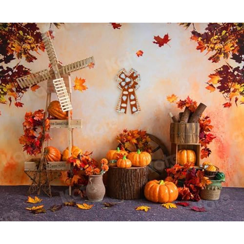 Grands nœuds décoratifs d'automne pour porte d'entrée, motif citrouille, en toile de jute - Décoration intérieure/extérieure pour couronne - 29 x 53 cm