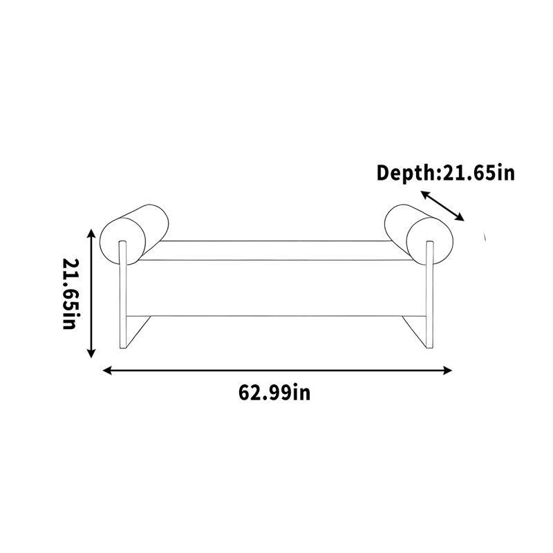 Linquist, H 21,65 po x l 62,99 po x P 21,65 po