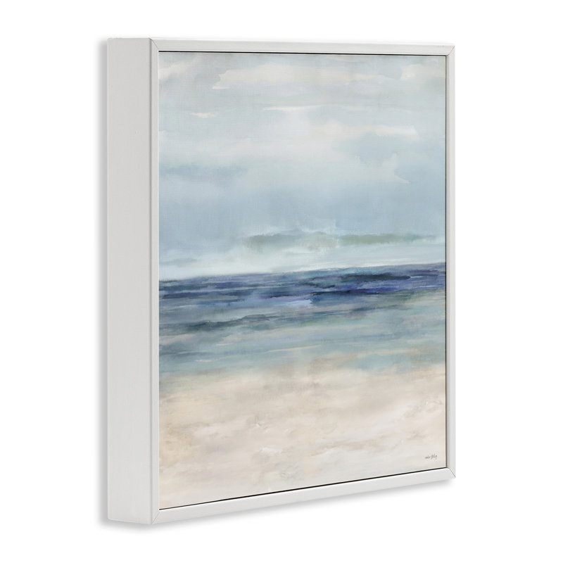 Giclée encadrée, par Amber Sterling, H 12 po x l 12 po, Estampe numérique encadrée blanc bord de mer