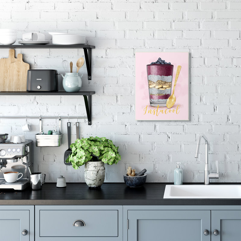 «Instacool Fruit Parfait Gold», reproduction d'art graphique, Plaque murale, H 19 po x l 13 po