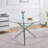 Chrome Dining Table with metal leg and glass-538736014-538736009