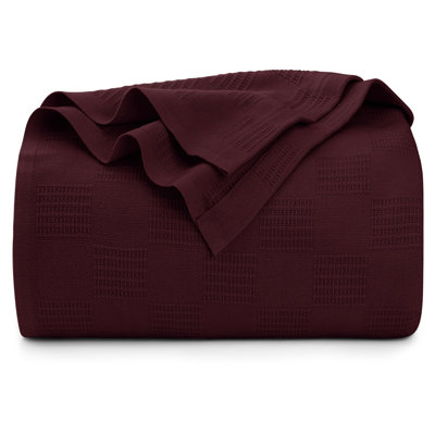 Couverture 100% coton Bedding [Taille grand - 90 x 90 pouces] Couverture thermique légère, douce et respirante 350 g / m² pour toutes les saisons