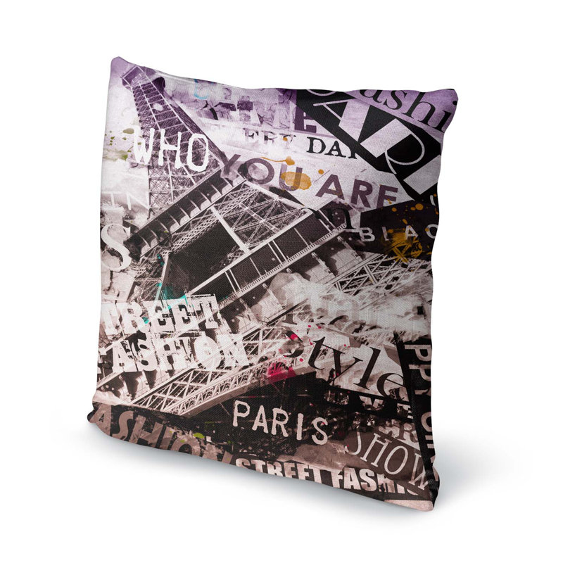 Housse de coussin d'extérieur carré Paris, 16 po x 1 po