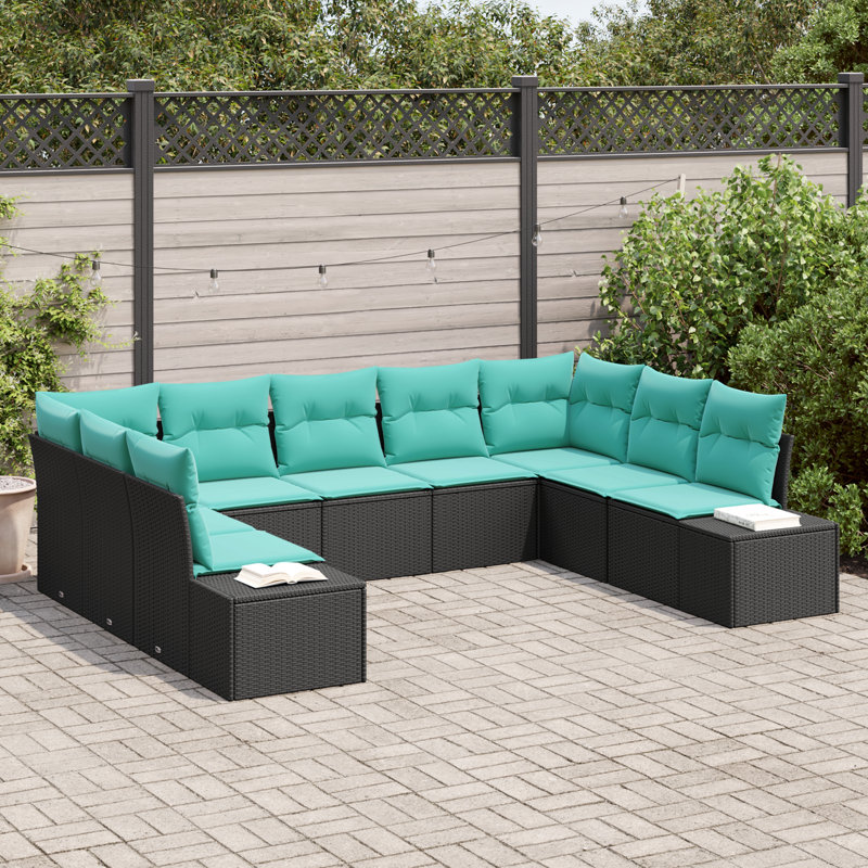 Ensemble de canapé de jardin avec coussin 9 pièces vidaXL
