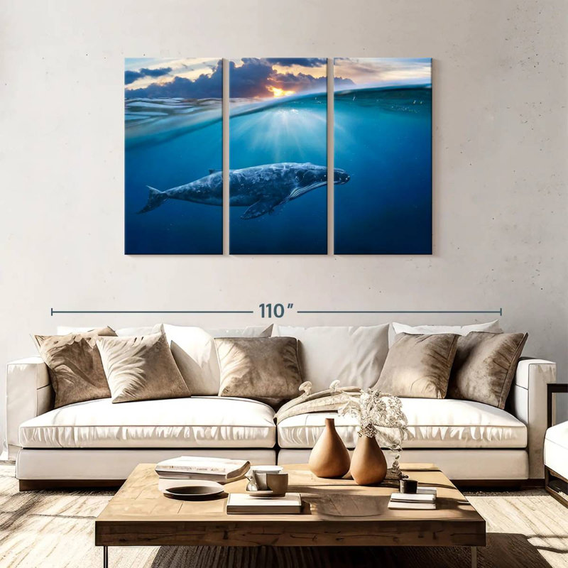 Baleine bleue Brampt, H 48 po x l 74 po