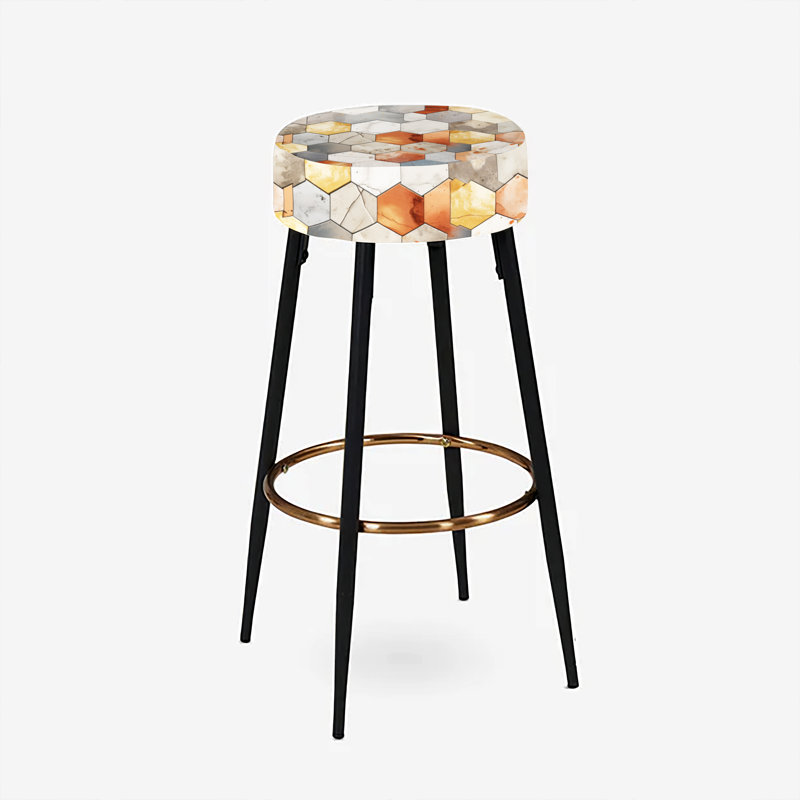 Ensemble de 2 tabourets à motif géométrique rustique Boho