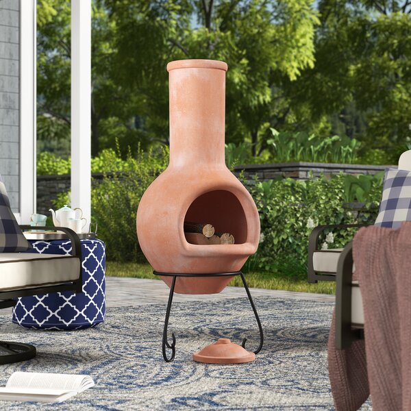 terracotta clay chiminea