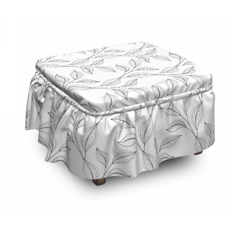 Housse pour repose-pieds boho leaves