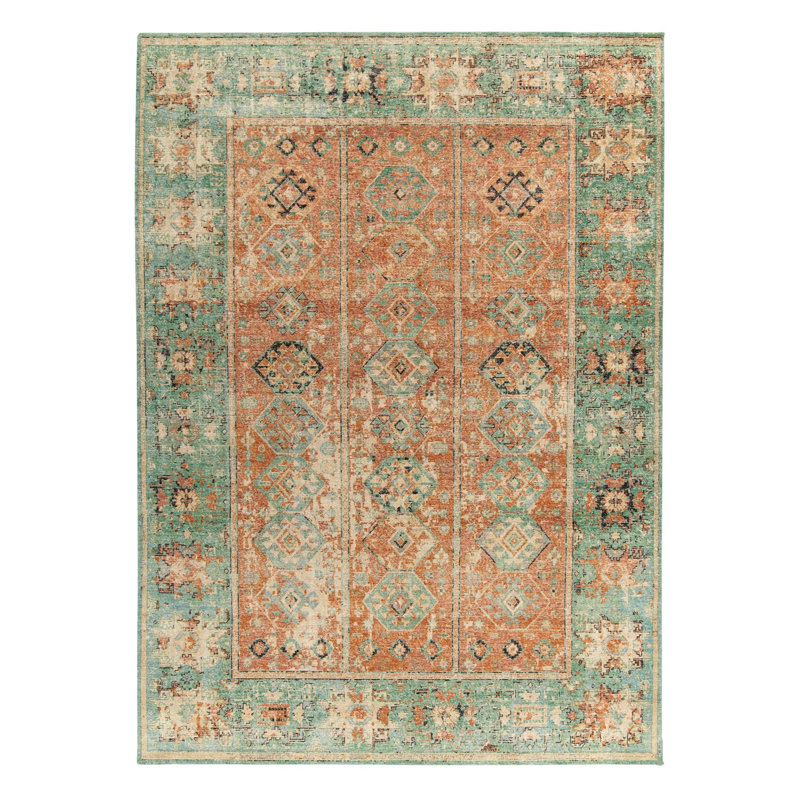 Distressed Homage Hand Knotted Wool Geometric Area Rug, Rectangle 15' x 24'