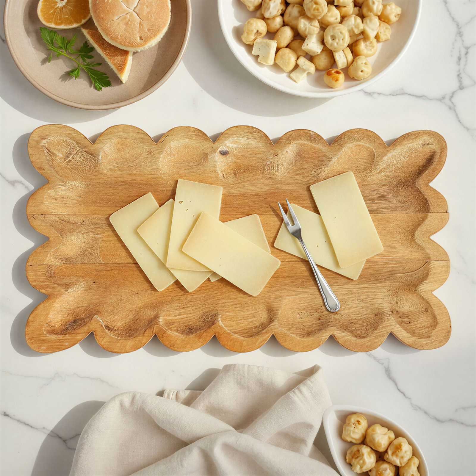 Scalloped Mango Wood Tray