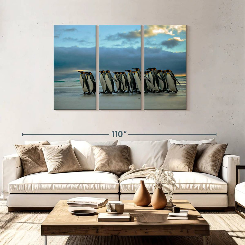 Brampt Waddling Penguins, 48" H x 74" W