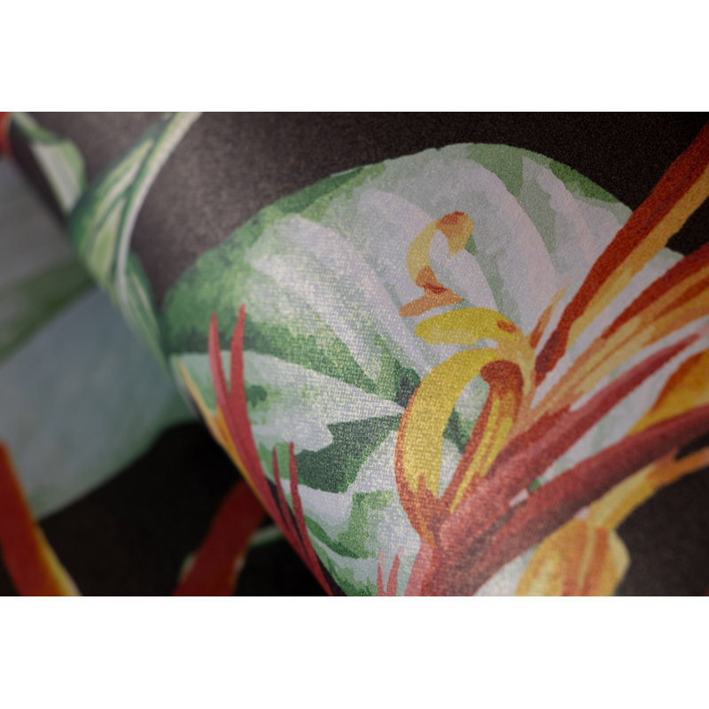 Tropical Collection Kiribati Floral Inspired 27.8' L x 27.5" W Wallpaper Roll, Pineapple