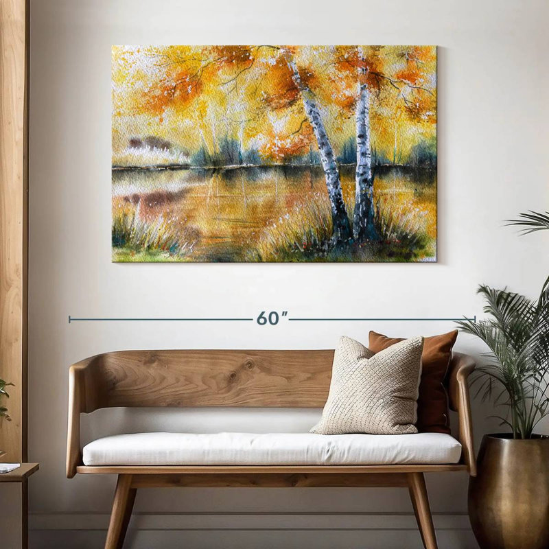 Bouleaux Alvord Golden Lakeside, H 32 po x l 48 po