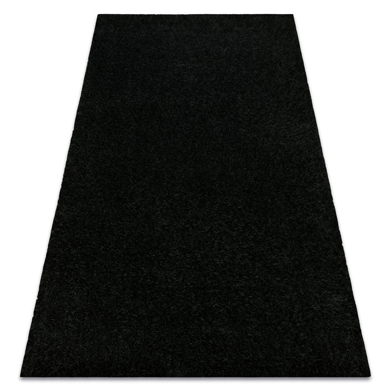 Taryn Solid Colour Area Rug, Rectangle 60 x 100cm, Black