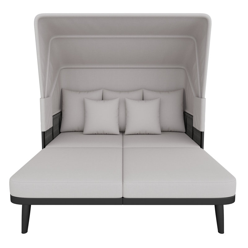 146cm Wide Curved Steel Patio Daybed
