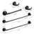 Bathroom Hardware Set Black 4-Pieces Bathroom Towel Rack 24 Inches Adjustable Bathroom Accessories Set-115954506