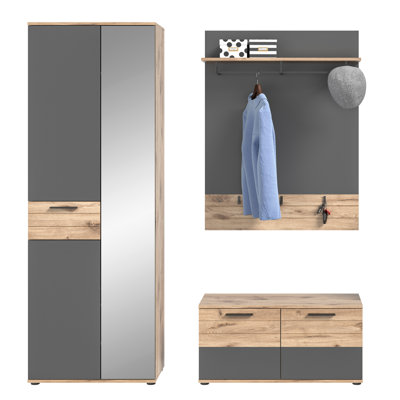 Helam Hallway Set with Storage Bench and Shoe Storage