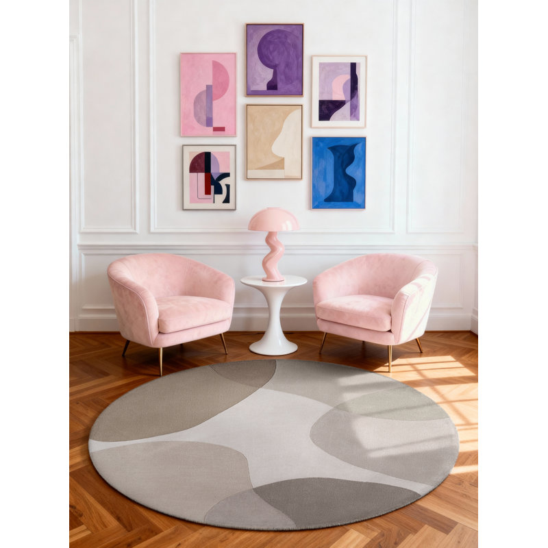 Rectangle 160 cm x 160 cm Abstract Wool Hand Woven Area Rug