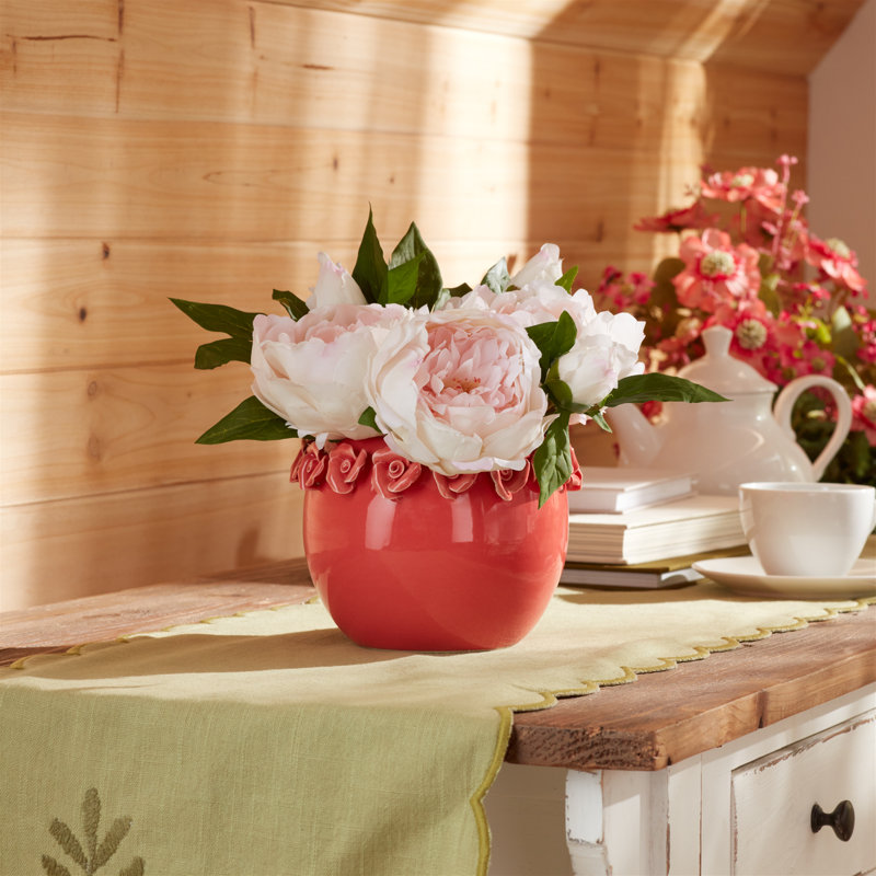 Vase en grès avec accents floraux