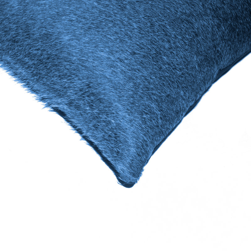 12" x 20" Chevron Cowhide Throw Pillow, Sky Blue
