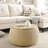Round Storage Ottoman, 2 in 1 Function, Work as End table and Ottoman
