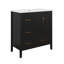 Meuble-lavabo 36 po avec lavabo en résine, meuble-lavabo simple autoportant avec 2 portes et 4 tiroirs à fermeture en douceur-383295576