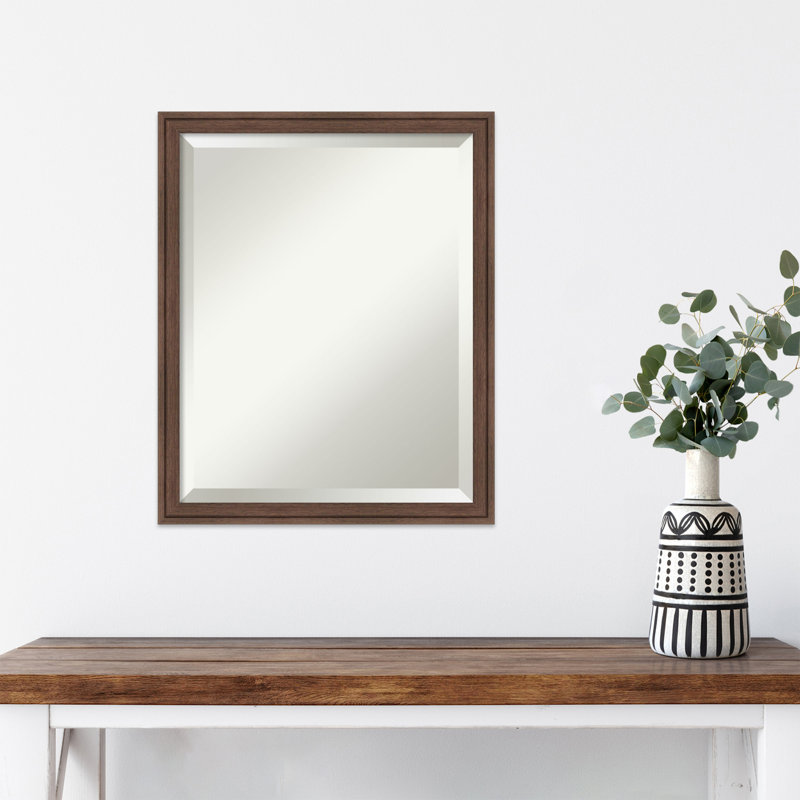 Miroir mural Merima, 21,75 po x 17,75 po, Brun moyen
