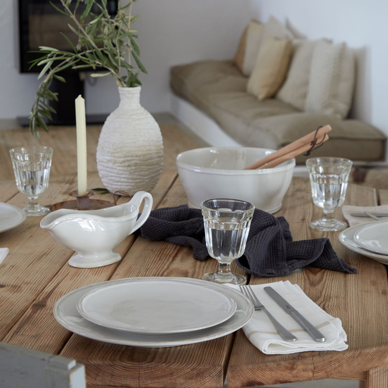 Fontana Fine Stoneware Dinner Plate, Cloud White