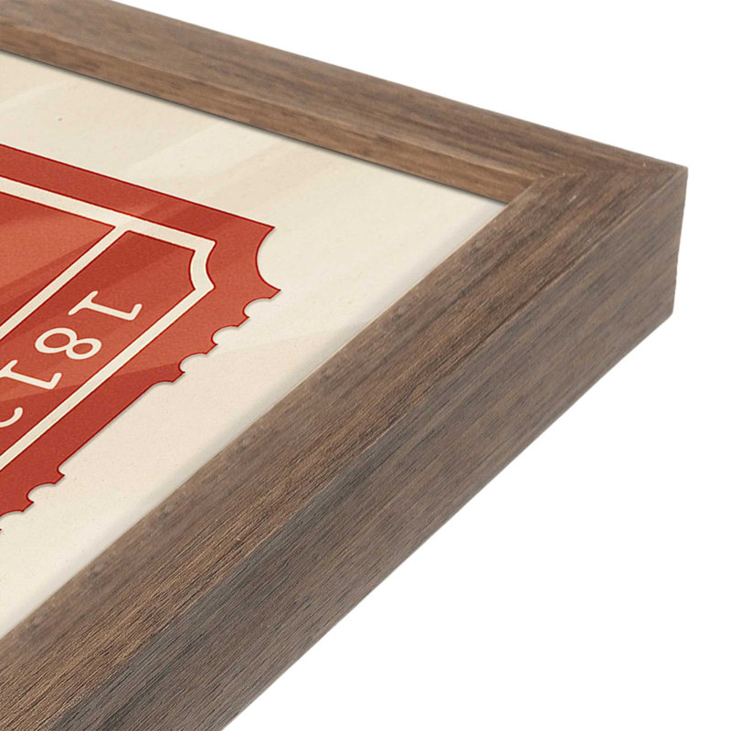 «Santa's Boarding Pass», reproduction d'art, 12 po x 16 po, Noyer