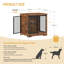 Dog Crate Furniture, 69 cm Double Door Wooden Dog Crate with Barn Door, Indoor Kennel, End Side Table Wooden Animal Crates for Small Dogs, Anti-Chew Anti-Escape-70565843