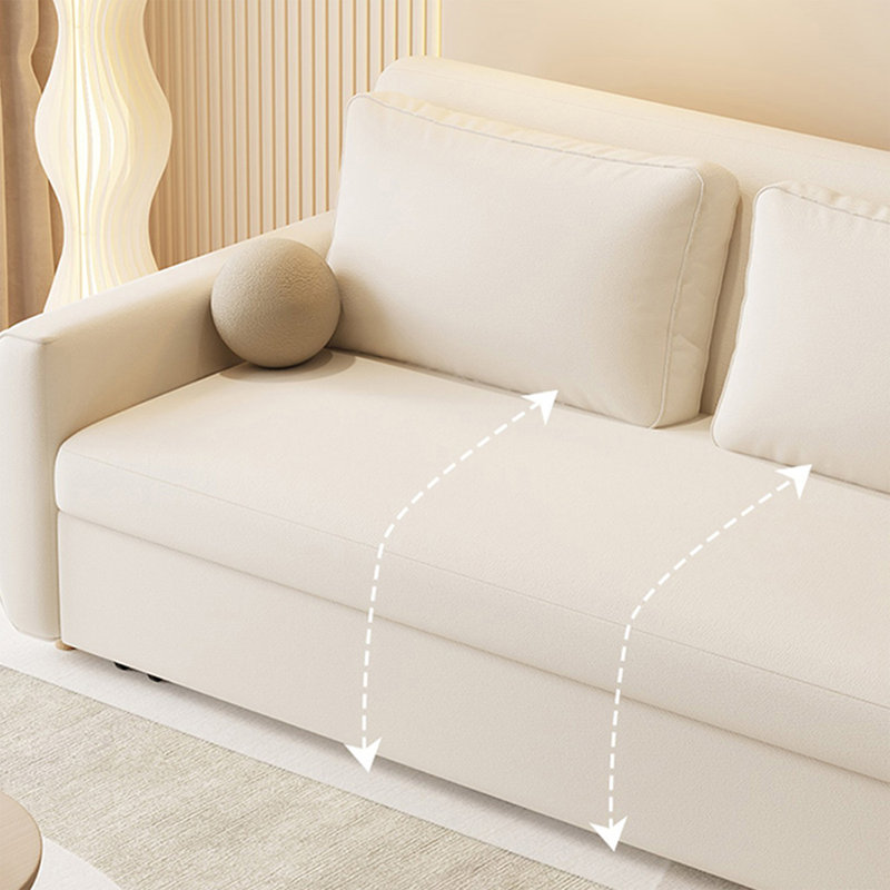 Canapé-lit causeuse 100% polyester beige, 51.18"W*31.5"D*34.65"H