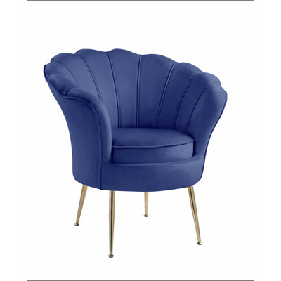 Blue Velvet Side Chair with 4 Legs