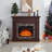 Juilo Freestanding Electric Fireplace with Realistic Stacked Stone Mantel, LED Flame, Remote Control & Timer, 45.66"W x 11.8"D x 40"H-1943271616