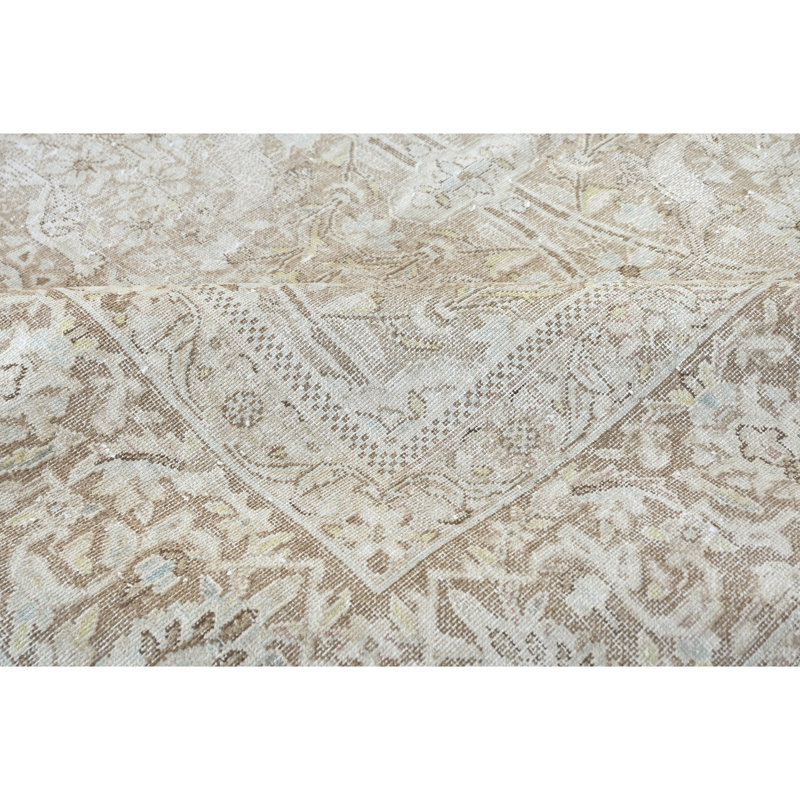 High-Quality Hand-Knotted Silver And Camel Area Rug