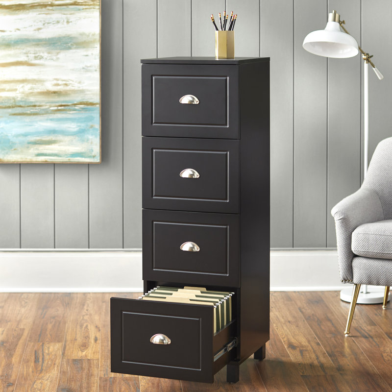 Brodan 15.8'' Wide 4 -Drawer File Cabinet, Black