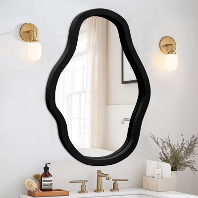 Wood Frame Asymmetrical Accent Mirror