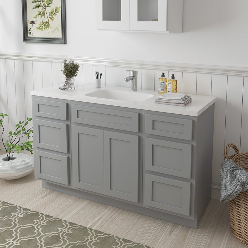54'' Single Bathroom Vanity Base Only, Gray
