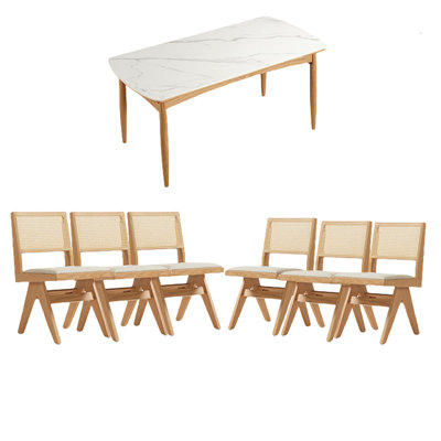 Simple modern rockplate dining table sets