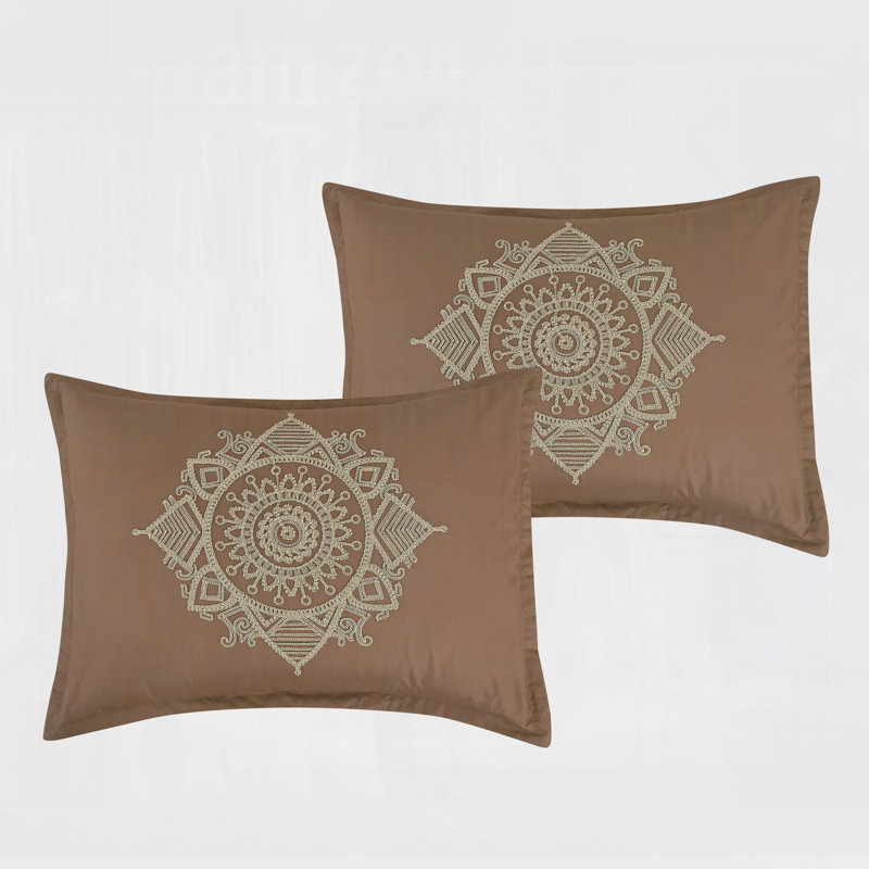 Ensemble d'édredon en microfibre 7 pièces Boho, Édredon de très grande taille et 6 pièces suppl
