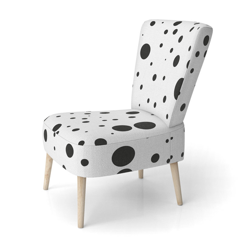 Chaise d'appoint rembourrée à motif noir à motif abstrait noir