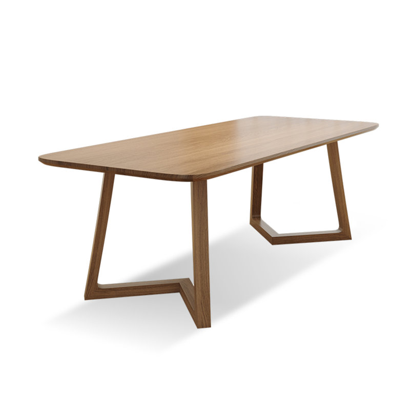 Table de salle à manger rectangulaire en bois massif brun, H 29,53 po x L 78,74 po x l 35,43 po