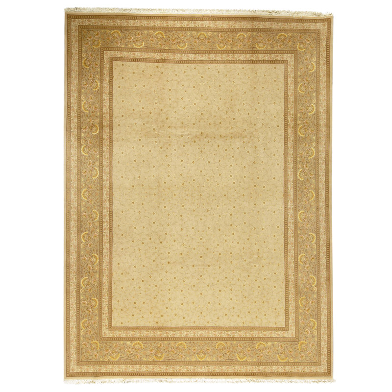 Tapis rectangulaire en laine noué à la main