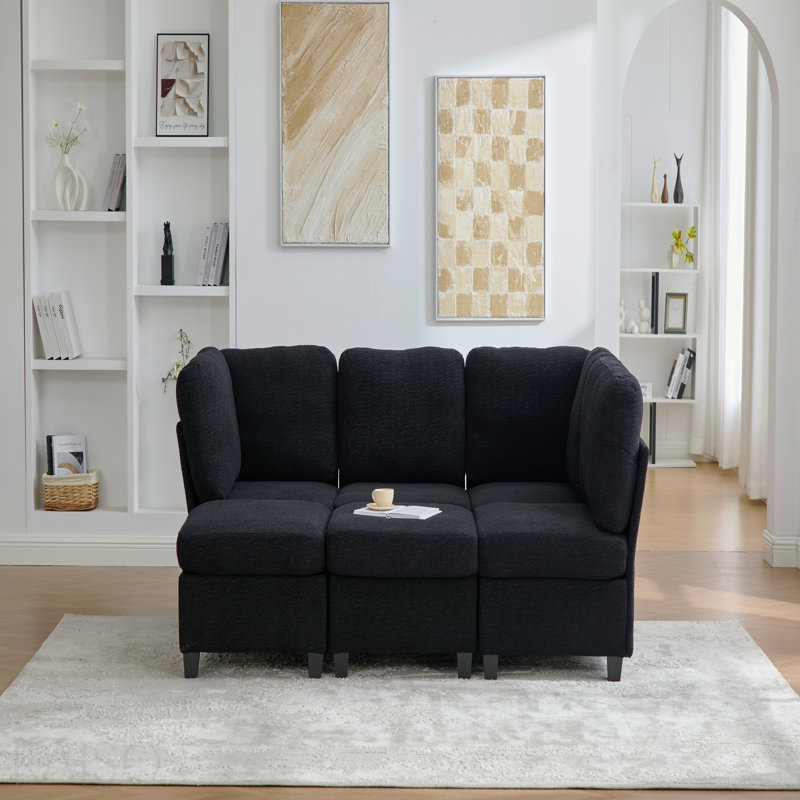 Canapé modulaire de base, canapé modulaire: canapé convertible à 6 places avec méridienne librement combinable, canapé surdimensionné en forme de U avec repose-pieds avec rangement