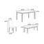 Table de salle à manger moderne 6 pièces ensemble de chaises de salle à manger 4X et un banc frêne têtes de clou en bois d'hévéa polyfibre-466691321